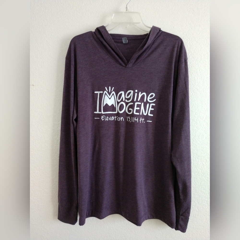 Imagine Imogene Pass Colorado Race Running T Shirt Hoodie Purple Large Unisex
